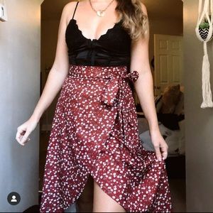 high to low floral skirt